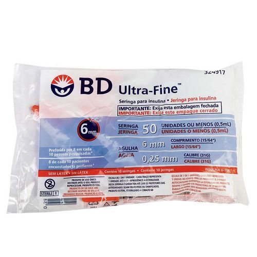 JERINGA INSULINA 0.5ML CALIBRE 31G REF32